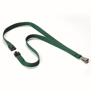 DURABLE TEXTILE LANYARD SOFT COLOUR DARK GREEN RETAIL PACK