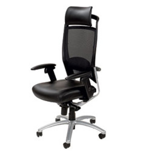 FULKRUM III ERGONOMIC MANAGER'S CHAIR High Back With Arms Black Mesh & Leather