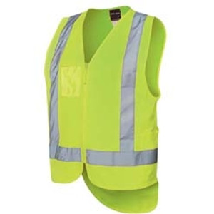 HI VIS DROP TAIL H PATTERN SAFETY VEST Day and Night - Large