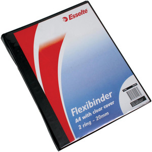 ESSELTE FLEXI-BINDER CLEAR COVER A4 20mm Black