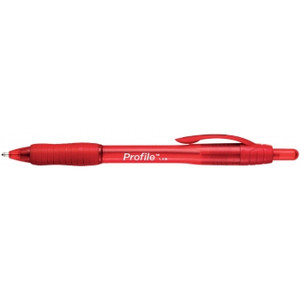 PAPERMATE PROFILE BALLPOINT PEN 1.0mm Retractable Bold Tip Red, Box of 12