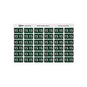 AVERY NUMERIC '15' SIDE TAB COLOUR CODING LABELS 25 X 38mm, 180/Pack