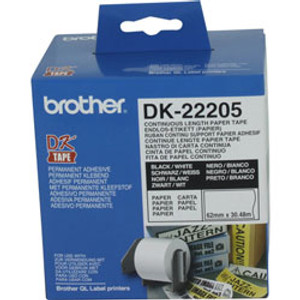 BROTHER DESKTOP LABEL PRINTER CONTINUOUS ROLLS Clear Film 62mmx15.24m