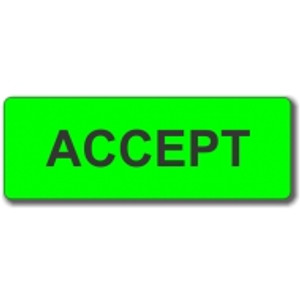 ACCEPT ADHESIVE LABEL 16 x 45mm Green, Bx250