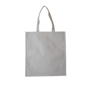 GREY NON WOVEN BAG WITH NO GUSSET 80GSM POLYPROPYLENE LONG SHOULDER HANDLES 38CMX42CM