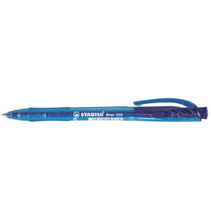 STABILO 308 RETRACTABLE B/POINT PEN BLUE 280730