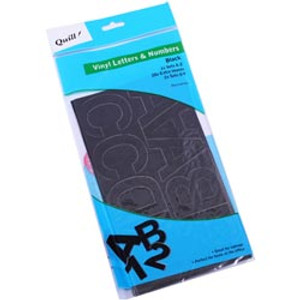 QUILL CRAFT BOARD ACCESSORIES Vinyl Letters Black, Pk100