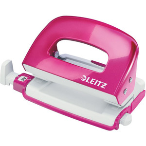 LEITZ NEXXT SERIES HOLE PUNCH WOW 2 Hole 30 Sheet Pink Metal