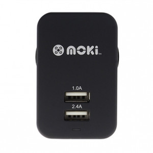 DUAL USB WALL CHARGER Black