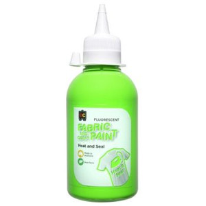 FLUORESCENT FABRIC AND CRAFT PAINT 250ML GREEN