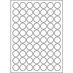 REDIFORM A4/25.4D LABELS SHEET SQUARE EDGES A4 Laser Labels / Round 25mmd 70 To View (Box of 100)