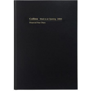 COLLINS 38M4 FINANCIAL YEAR DIARY A5 Week to Open 1Hr Black (2026-2027)