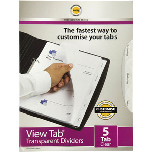 MARBIG PROFESSIONAL SERIES VIEW TAB DIVIDERS 5 Tab Clear A4
