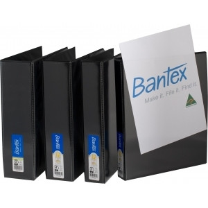 Bantex Standard Insert Ring Binder PP A4 2D Ring 25mm - Black (2731-210)