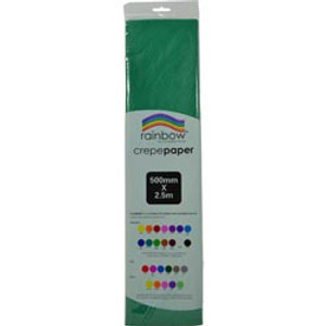 RAINBOW CREPE PAPER 500mmx2.5m Emerald, Pk12