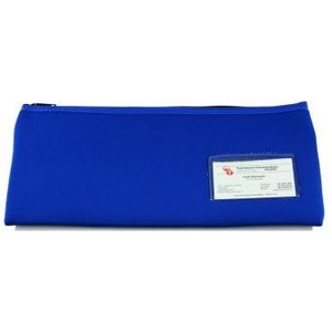 NEOPRENE PENCIL CASE 34cm x 17cm - Blue - 1 Zip with Name Card Insert