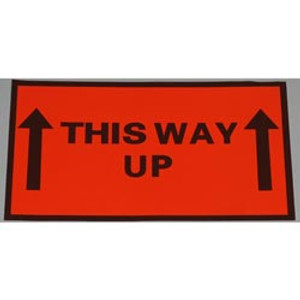 FLUORO LABEL THIS WAY UP 130x75mm (Roll of 500)