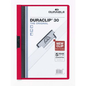 DURABLE DURACLIP 30 DOCUMENT FILE A4 30 SHEET CAP RED