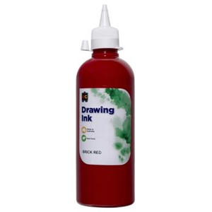 DRAWING INK 500ML BRICK RED