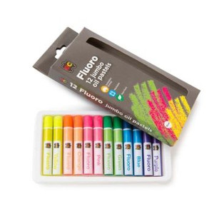 JUMBO FLUORESCENT OIL PASTELS PACK OF 12