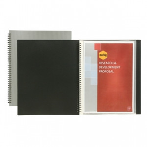 MARBIG DISPLAY BOOK TWIN WIRE A4 30 Fixed Pockets Black
