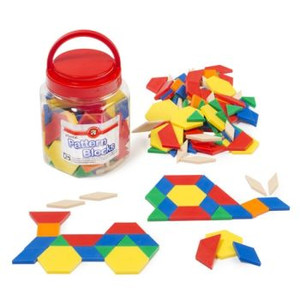 SOLID PLASTIC PATTERN BLOCKS JAR OF 126