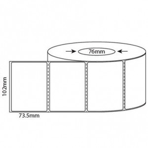 THERMAL DIRECT LABELS 102mm x 74mm 2000 Labels Per Roll, Ctn4 Rolls 76mm core