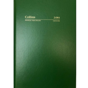 COLLINS FINANCIAL YEAR DIARY #28M4 A5 2 Days To Page 1Hr Appoint. Green (2024-2025)