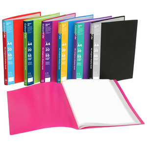 COLOURHIDE DESIGNER BOOK Non Refill A4 Pink 20 Pocket