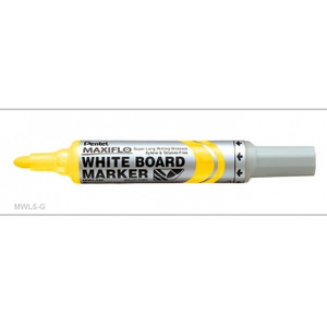 PENTEL MAXIFLO WHITEBOARD MARKER Yellow Bullet MWL5-G, Bx12