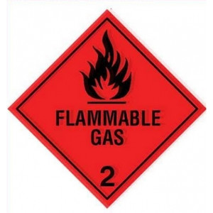CLASS 2.1 FLAMMABLE GAS LABELS 100mm x 100mm Roll of 500