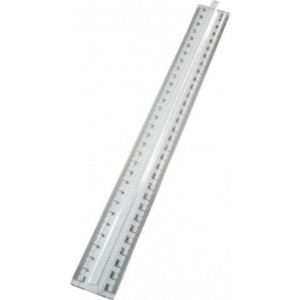 PLASTIC RULER - 300mm CLEAR WITH FINGER GRIP