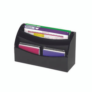 MARBIG DESKTOP ORGANISER Wooden Vertical 4 Tier Black L366XD128XH210MM