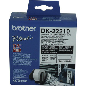 BROTHER DESKTOP LABEL PRINTER CONTINUOUS ROLLS White Paper 29mmx30.48m