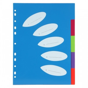 COLOURHIDE ORGANIZA DIVIDERS A4 5 Tab PP *** While Stocks Last ***
