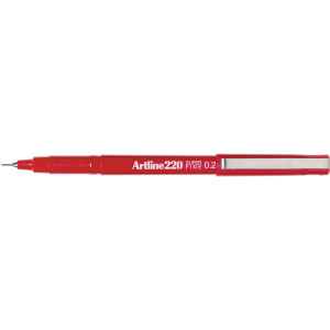 ARTLINE 220 SUPER FINE WRITING PENS Red Bx12