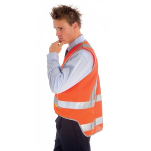 ZIONS HIVIS SAFETY WEAR Day & Night, Cross Back Safety Vest with Tail, XL Orange