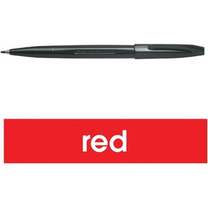 PENTEL S520 SIGN PEN Fibre Tip Red Ink (Box of 12)