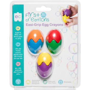 First Creations Easi-Grip Crayons Egg Pack of 3