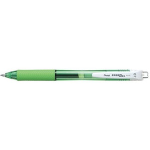 PENTEL ENERGEL X GEL PEN BL107 Retractable 0.7mm Light Green Barrel, Black Ink, Bx12