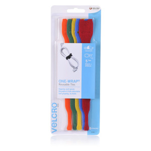 VELCRO?« BRAND REUSABLE TIES 5 X 200mm Coloured