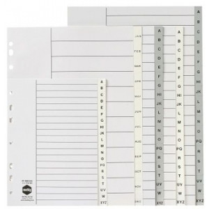 MARBIG ALPHABETICAL DIVIDERS Foolscap PP A-Z Grey