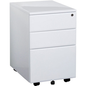 SUMMIT METAL MOBILE PEDESTAL 2 Drawer 1 file White