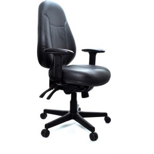 PERSONA 24/7 CHAIR BLACK Fully Upholstered With Arms,, Black (L3) Leather Upholstery