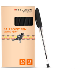 BIBBULMUN BALLPOINT PEN MEDIUM Black Pack of 12