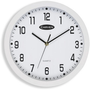 CARVEN CLOCK 300MM WHITE