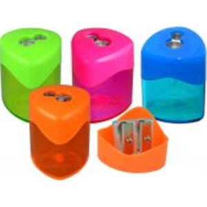 OSMER 2 HOLE TRIANGULAR DRUM SHARPENER ASSORTED COLOURS