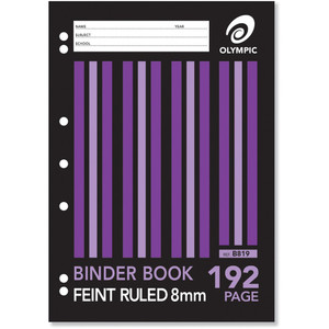 TUDOR & OLYMPIC BINDER BOOKS A4 192pg 8mm Ruled B819