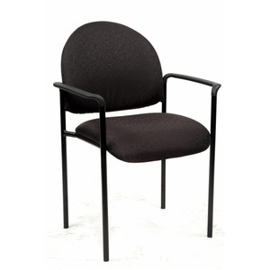 NEUTRON VISITOR CHAIR & ARMS Black Fabric