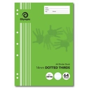 OLYMPIC DOTTED THIRDS BINDER BOOK DB146 A4 297 x 210mm, 64 Pages, 14mm Dotted Thirds Ruled with Margin (OLD CODE: SPP-140829)